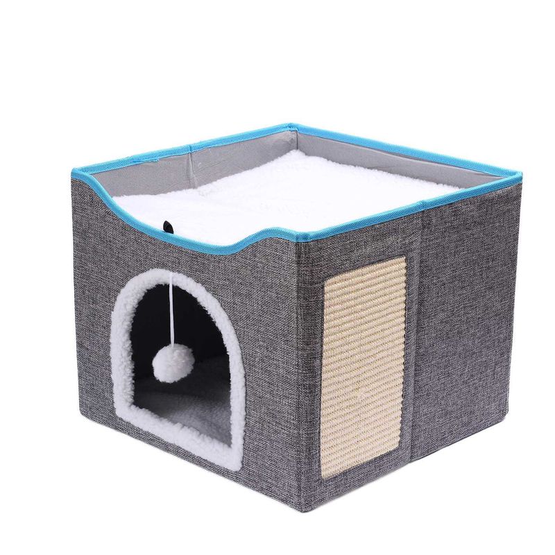 GENERICO - Cama y casa para gatos con rascador