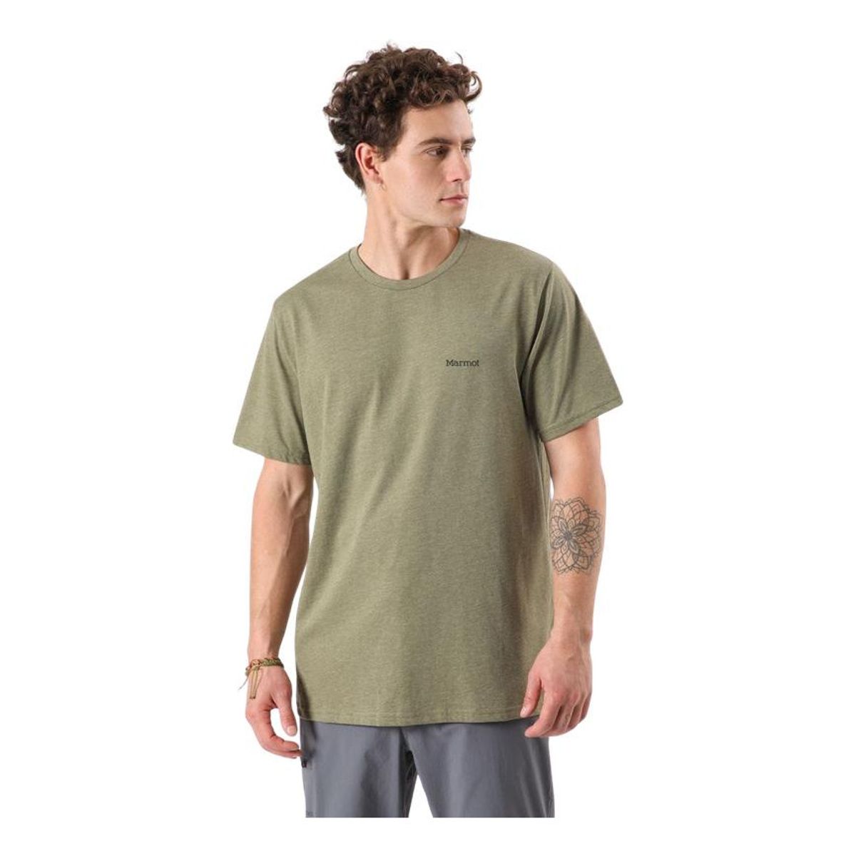 MARMOT - Polera Woodcut Tee Hombre Verde