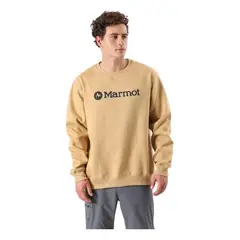 MARMOT - Polerón Logo Crew Hombre Beige