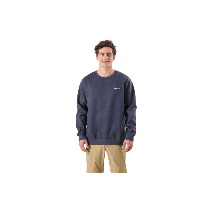 MARMOT - Polerón Chest Logo Crew Hombre Gris