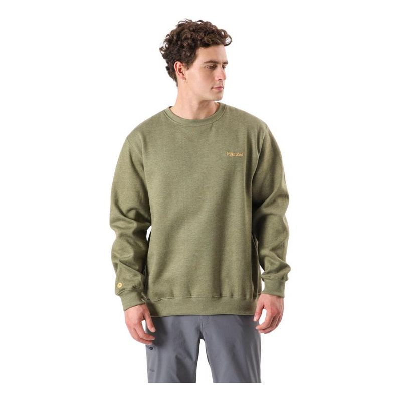 MARMOT - Polerón Chest Logo Crew Hombre Verde