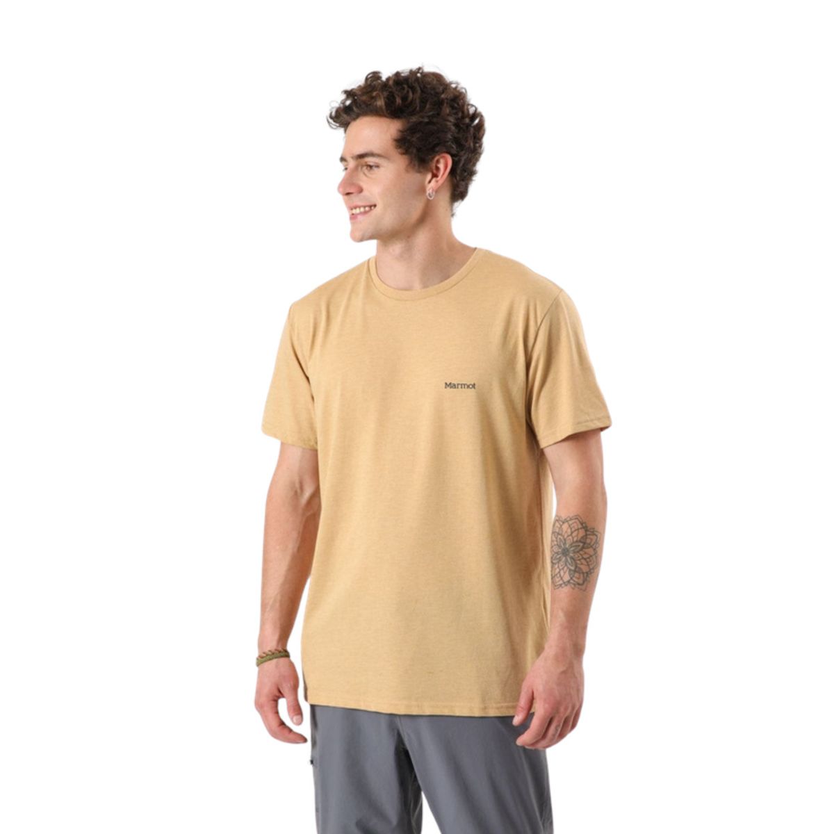 MARMOT - Polera Chest Logo Tee Hombre Amarillo