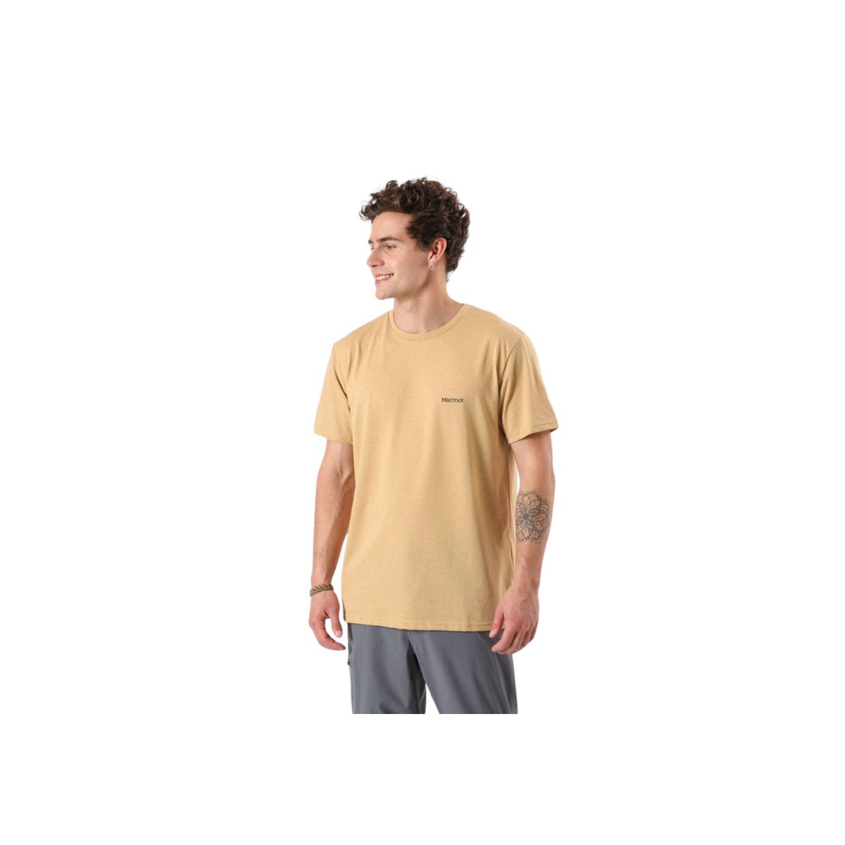 MARMOT - Polera Chest Logo Tee Hombre Amarillo