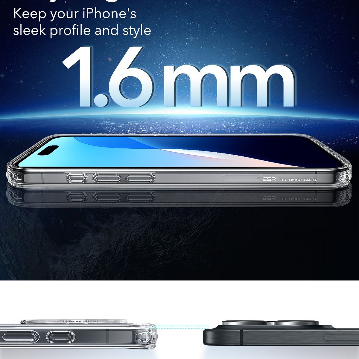 ESR - Carcasa ESR Para iPhone 16 Pro Classic Hybrid Transparente