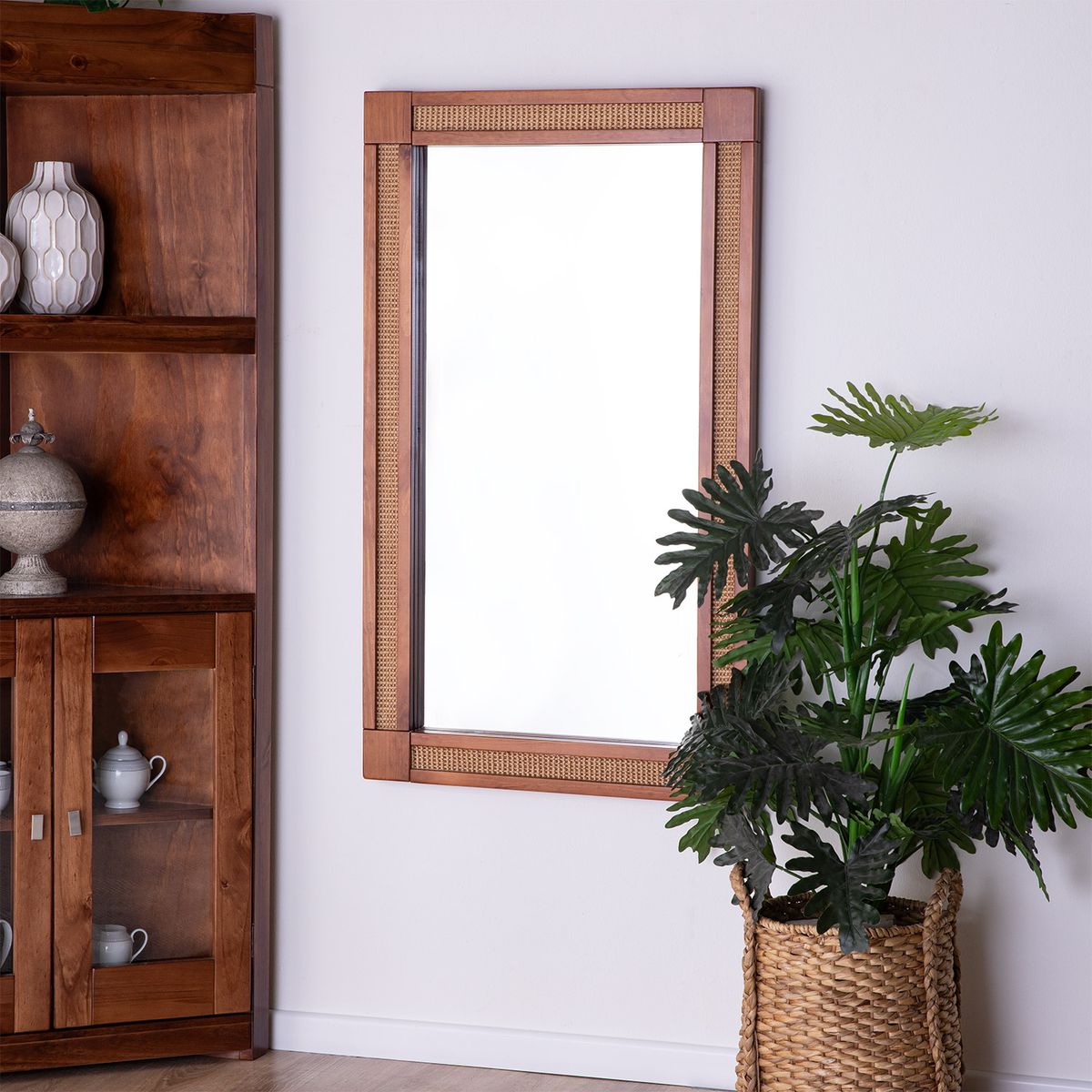 EROOMS - ESPEJO BARCELONA SISAL NATURAL CANELA