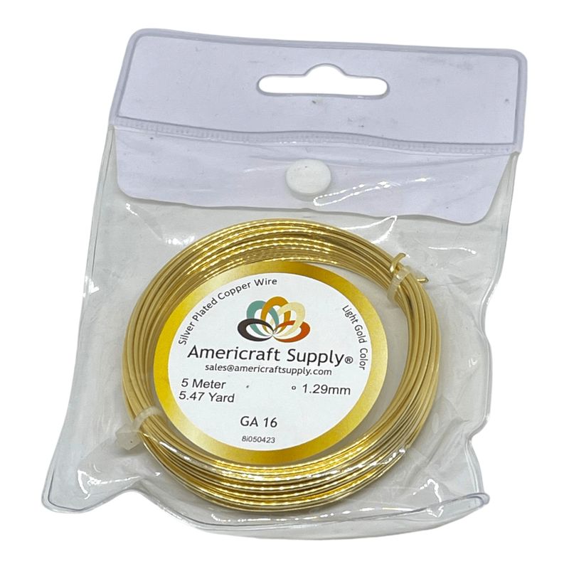 A - Alambre Para Bisutería Americraft Supply Calibre 16 - Dorado