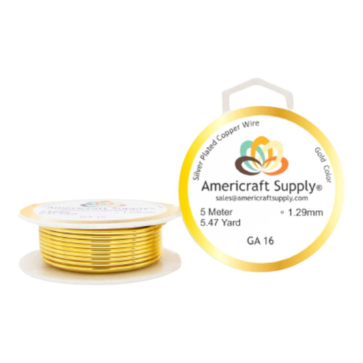 A - Alambre Para Bisutería Americraft Supply Calibre 16 - Dorado