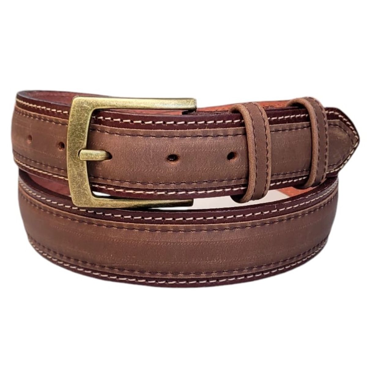 XONA DISEÑO - Cinturón Hombre Cuero Rústico Café