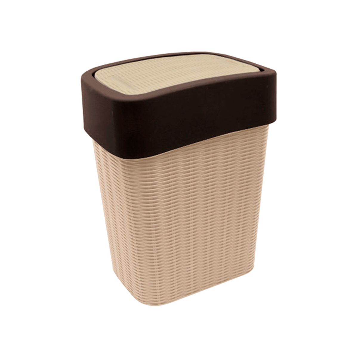 GENERICO - Basurero Ratan Vaiven Slim 25 Litros Beige