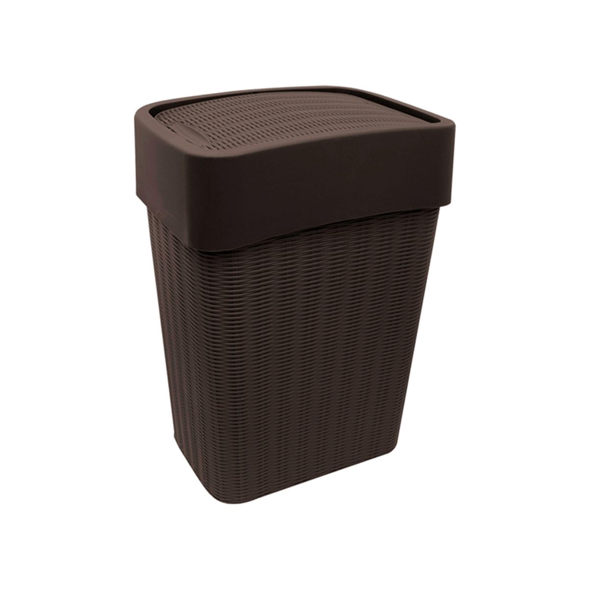 GENERICO - Basurero Ratan Vaiven Slim 25 Litros Cafe