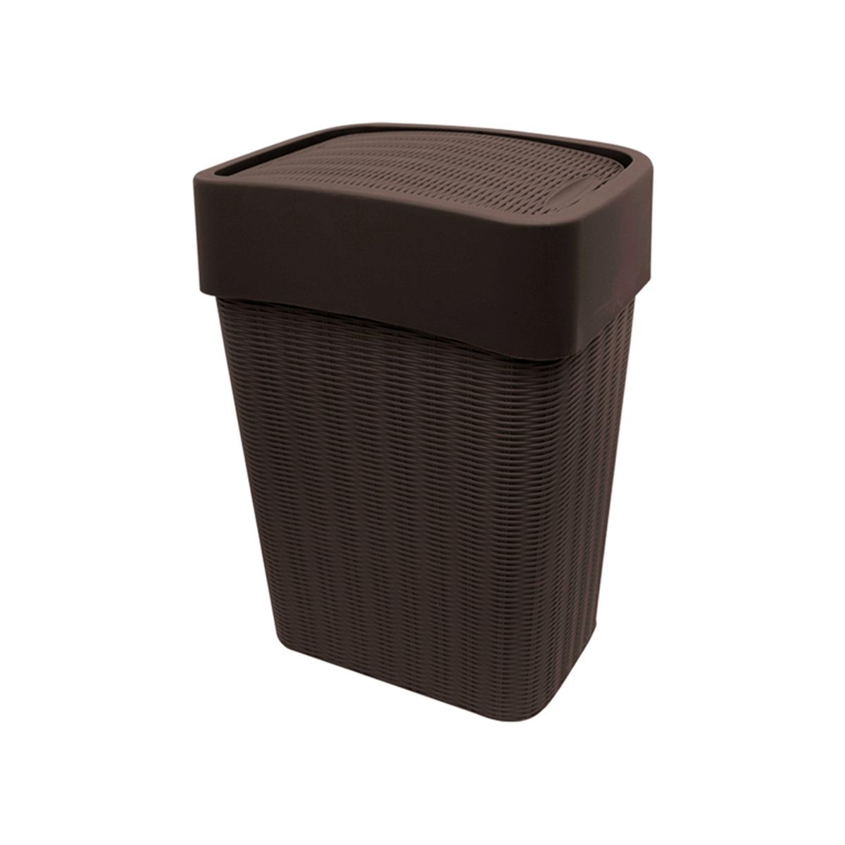 GENERICO - Basurero Ratan Vaiven Slim 25 Litros Cafe