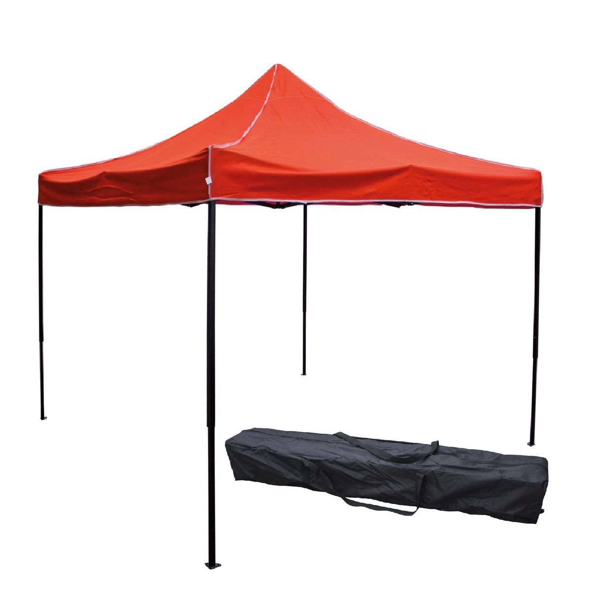LUMAX - Toldo Carpa Impermeable Plegable Acero 2x2m Rojo + Bolsa