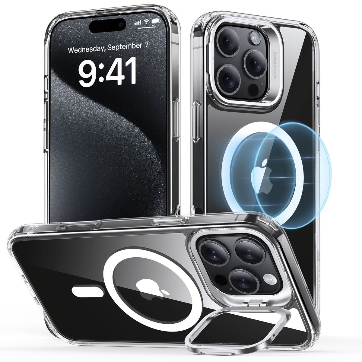 ESR - Carcasa ESR Para iPhone 16 Pro Max Hybrid Stash Stand Transparente