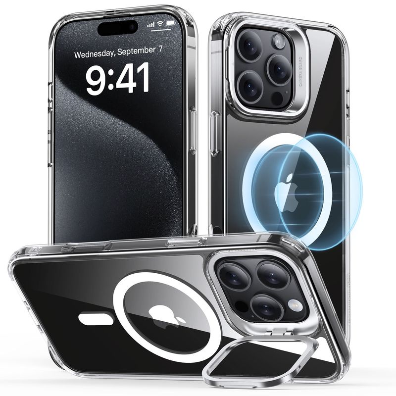 ESR - Carcasa ESR Para iPhone 16 Pro Max Hybrid Stash Stand Transparente
