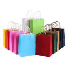 GENERICO - 30u Bolsas Ecológicas Kraft 15 Colores X 2u 21x15x8cm
