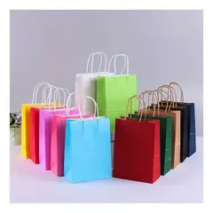 GENERICO - 30u Bolsas Ecológicas Kraft 15 Colores X 2u 21x15x8cm