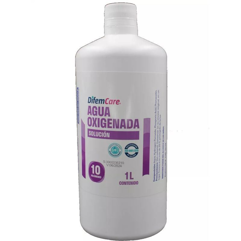 DIFEM - Agua Oxigenada 10vol. 1 Litro Linea Cosmética Difem
