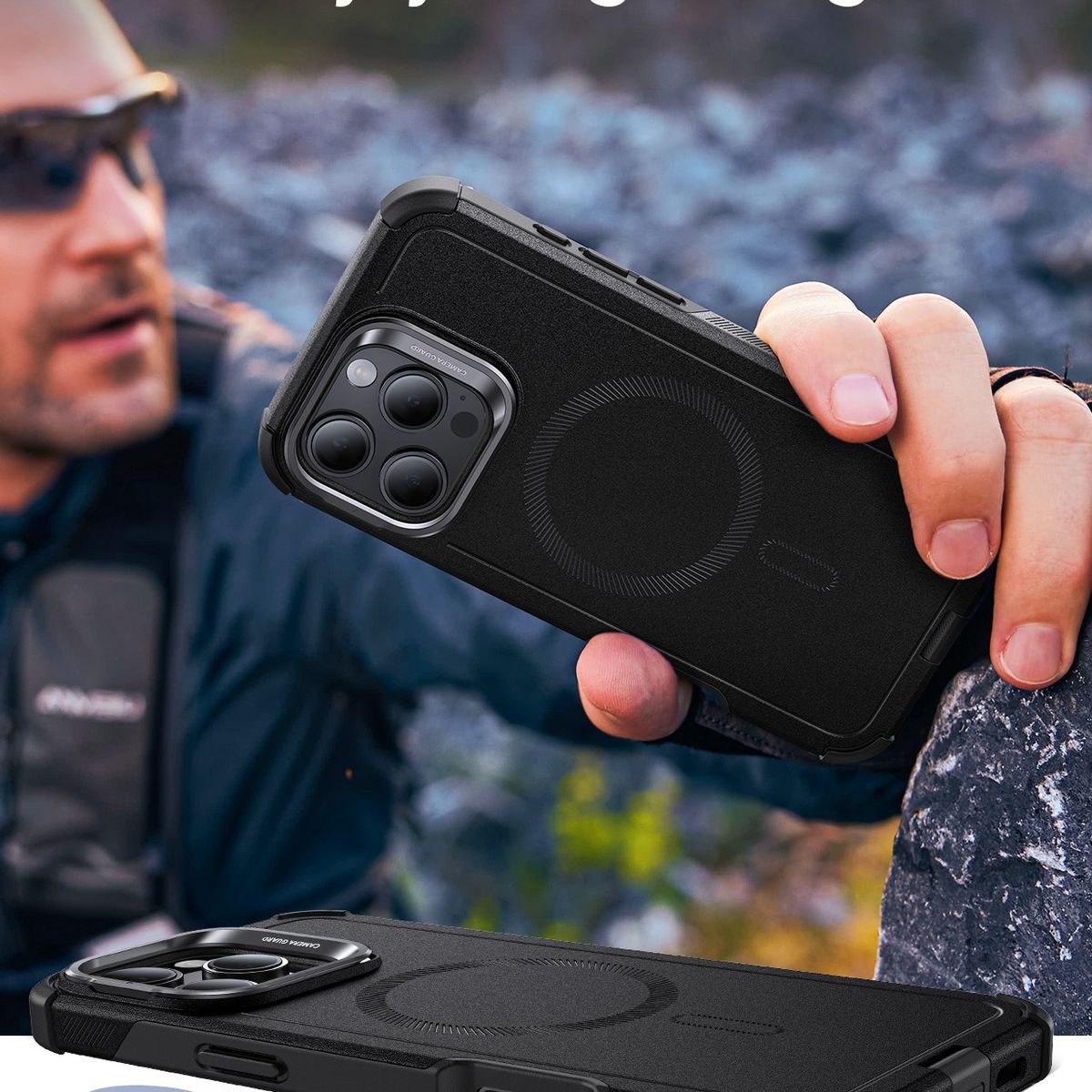 ESR - Carcasa ESR Para iPhone 16 Pro Max Cyber Armor Negro
