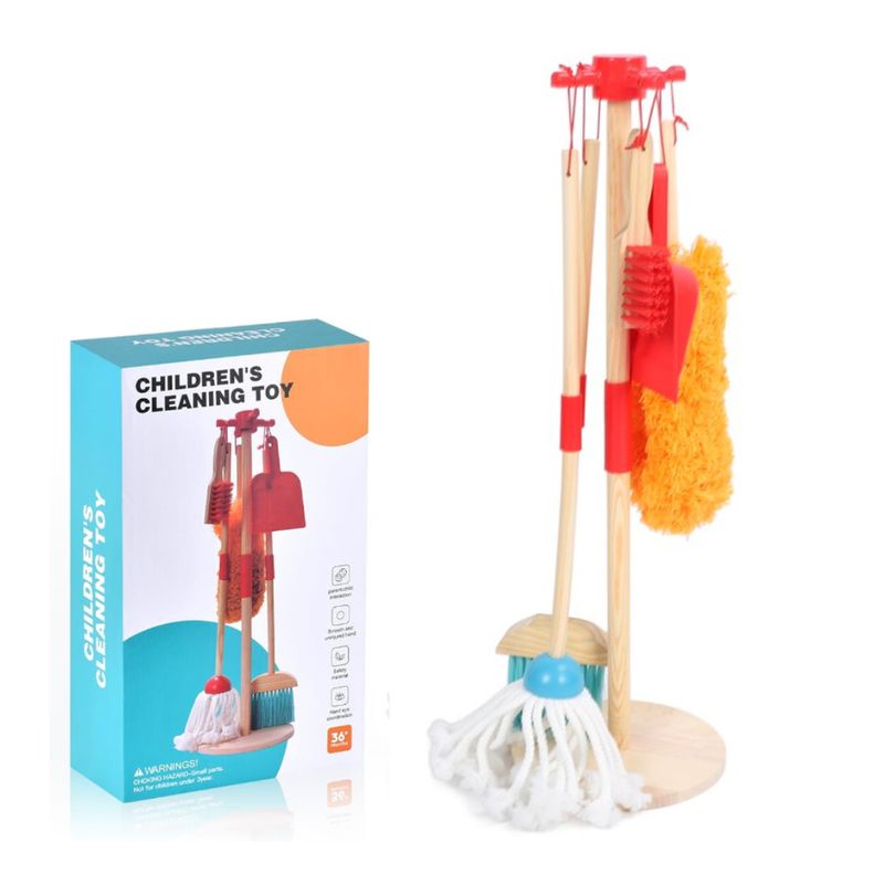 GENERICO - Set Aseo Montessori de Madera Para Niños