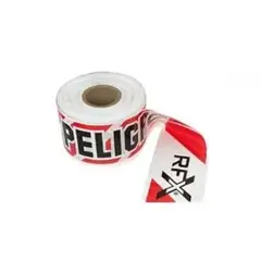 GENERICO - CINTA PELIGRO 350 MTS BLANCA CON ROJA