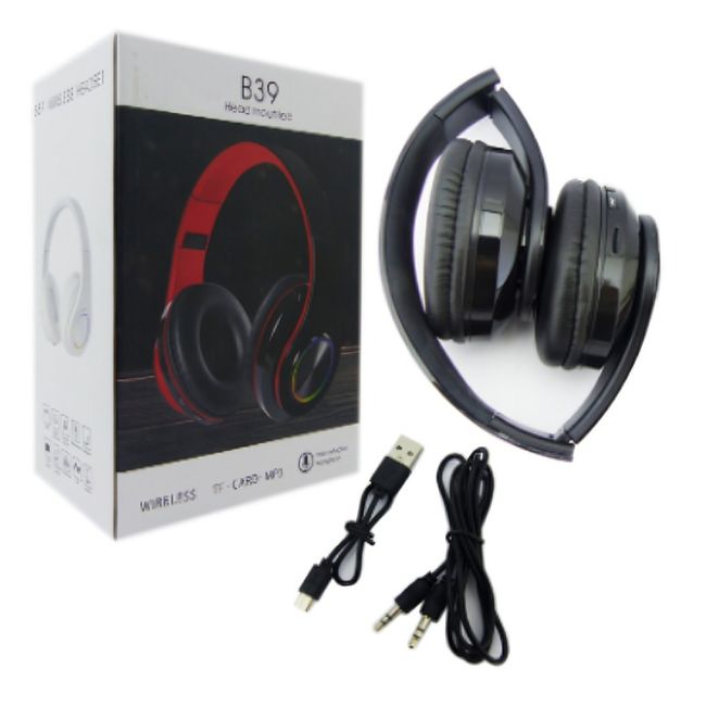 OEM - AUDIFONO CINTILLO BLUETHOOTH OD B39 CON LUZ LED RECARGABLE
