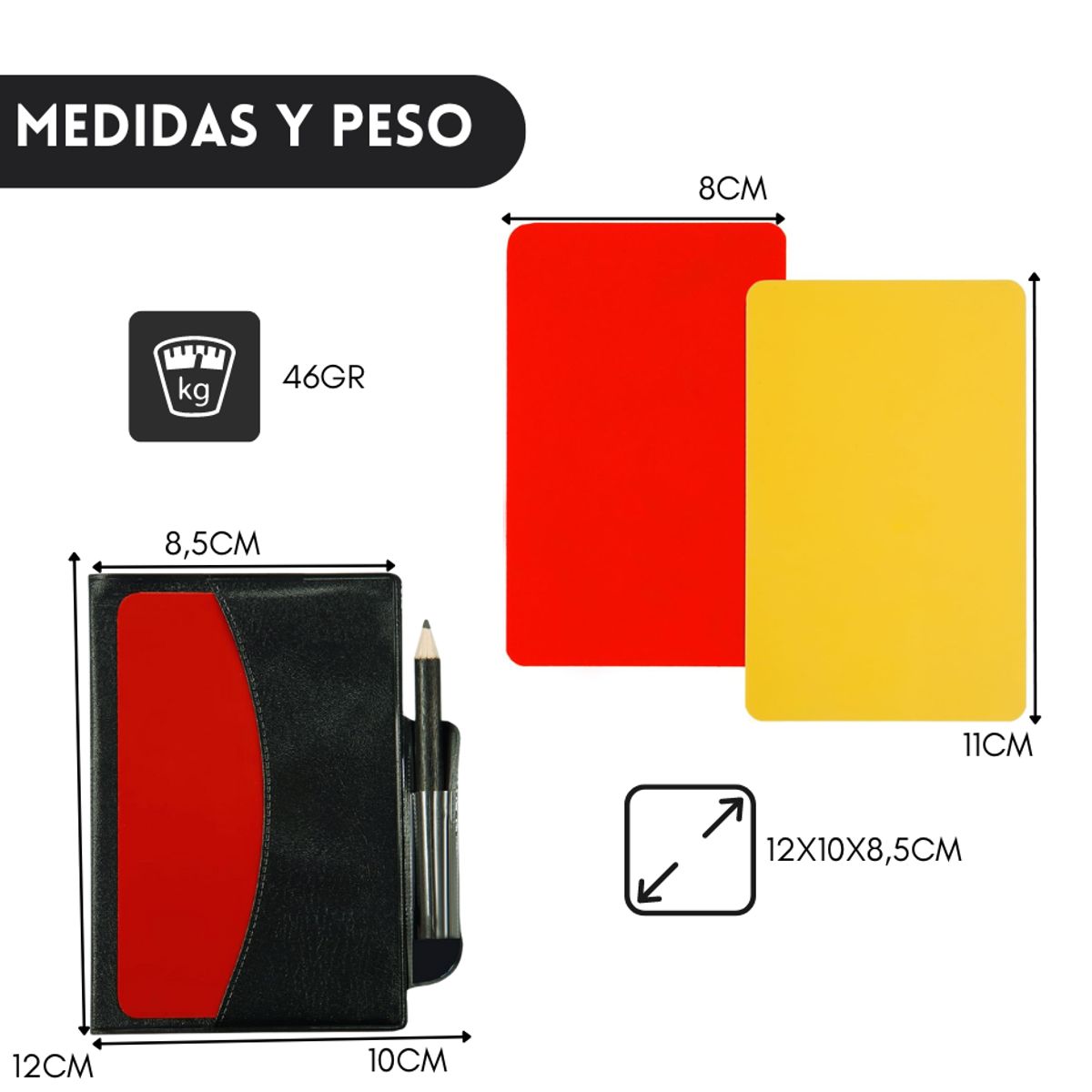 GENERICO - Set De Tarjetas Roja Amarilla Para Árbitro Futbol