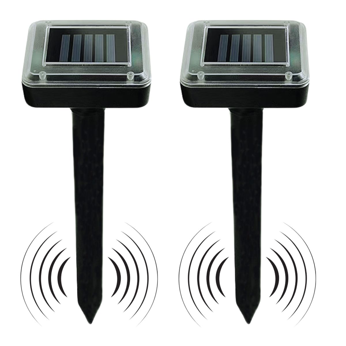 GENERICO - 2 Ahuyentador Repelente Ratones Solar Ultrasonido Estaca