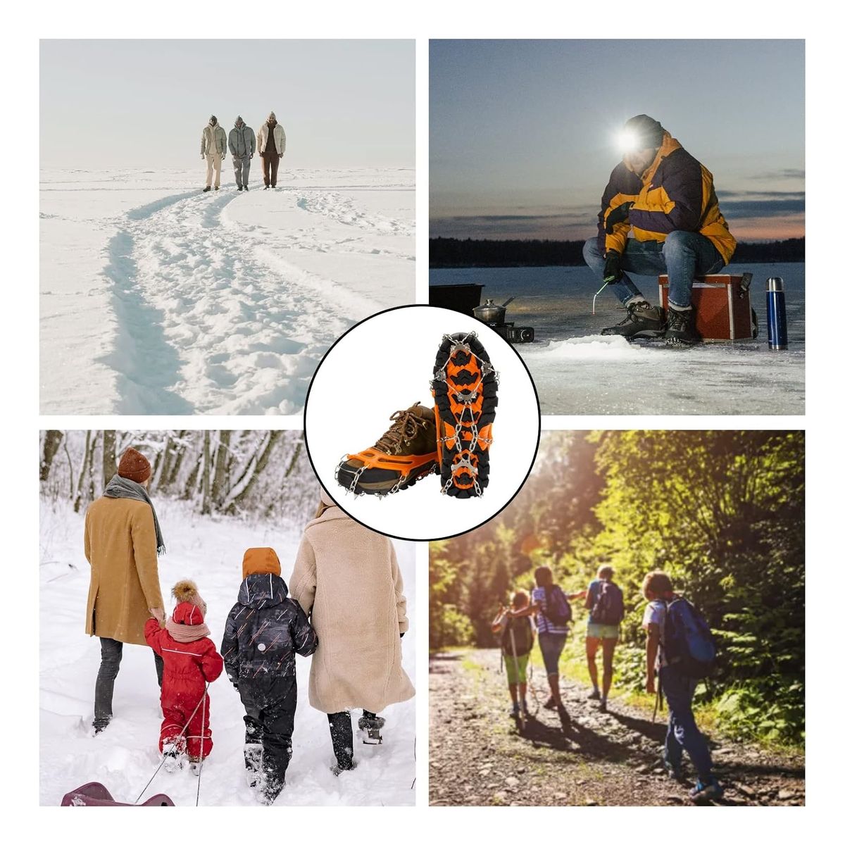 ATURE - Crampones Universales Ajustables Para Nieve Trekking Outdoor