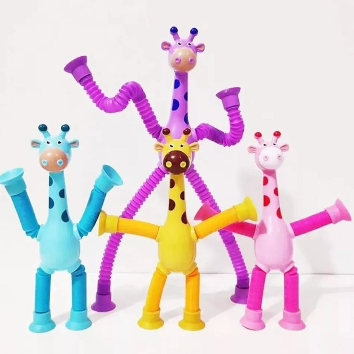 GENERICO - 4 Piezas De Ventosa Telescópica, Juguete De Jirafa Con Luz
