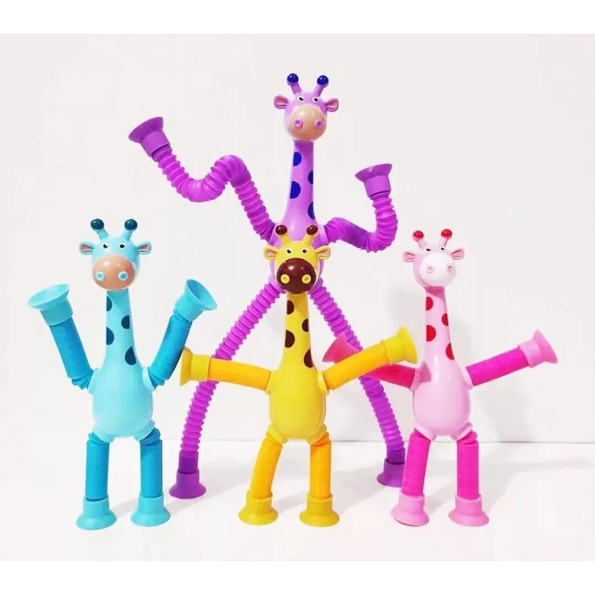 GENERICO - 4 Piezas De Ventosa Telescópica, Juguete De Jirafa Con Luz