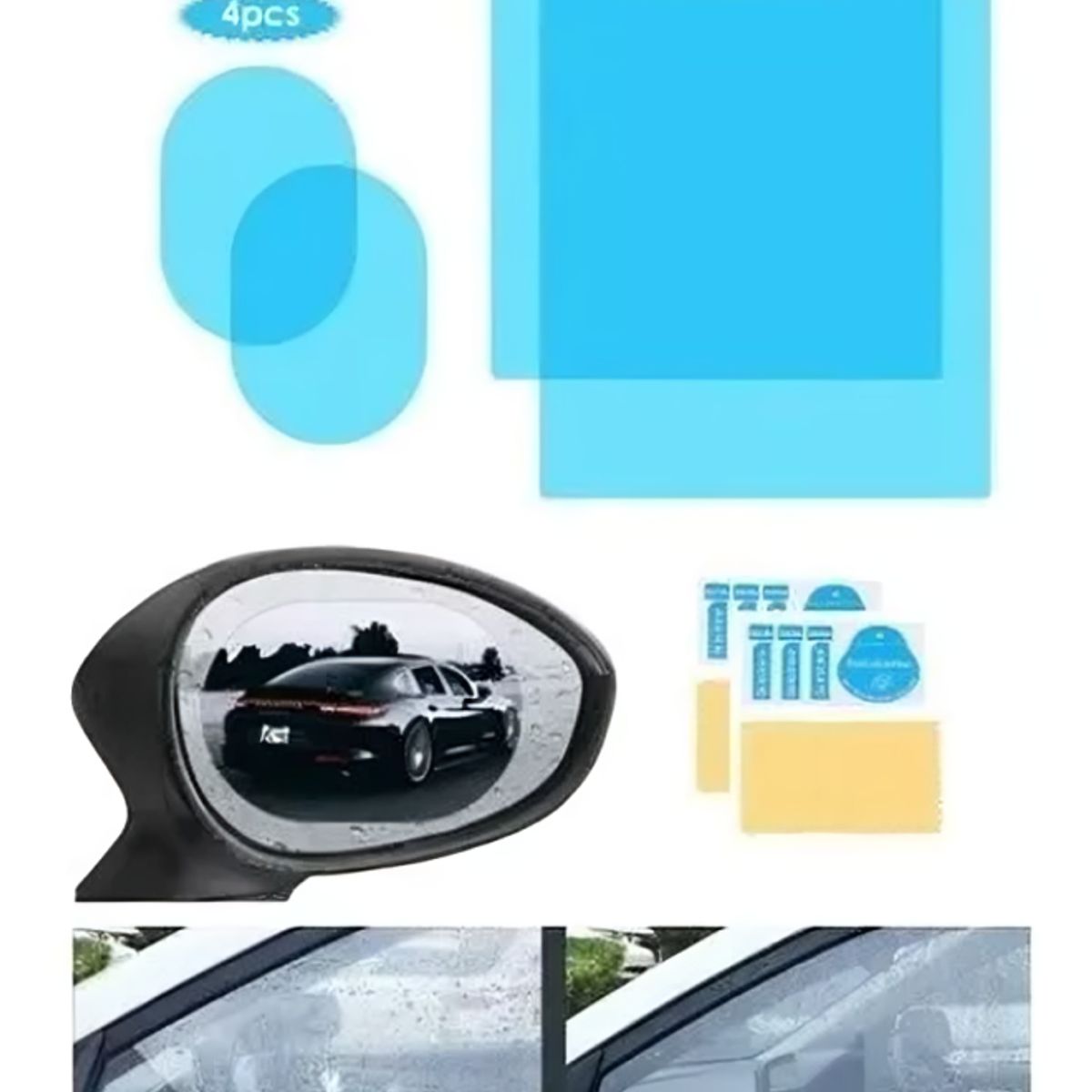 GENERICO - Lamina Anti-lluvia Para Espejo Retrovisor Y Laterales