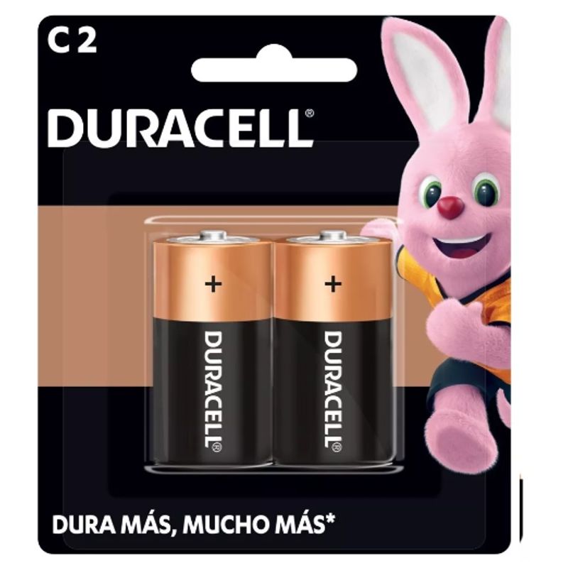 DURACELL - Pack 2 pilas Duracell alcalinas tipo C
