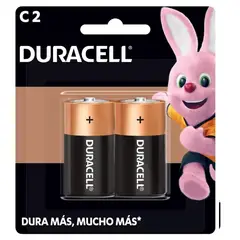 DURACELL - Pack 2 pilas alcalinas tipo C