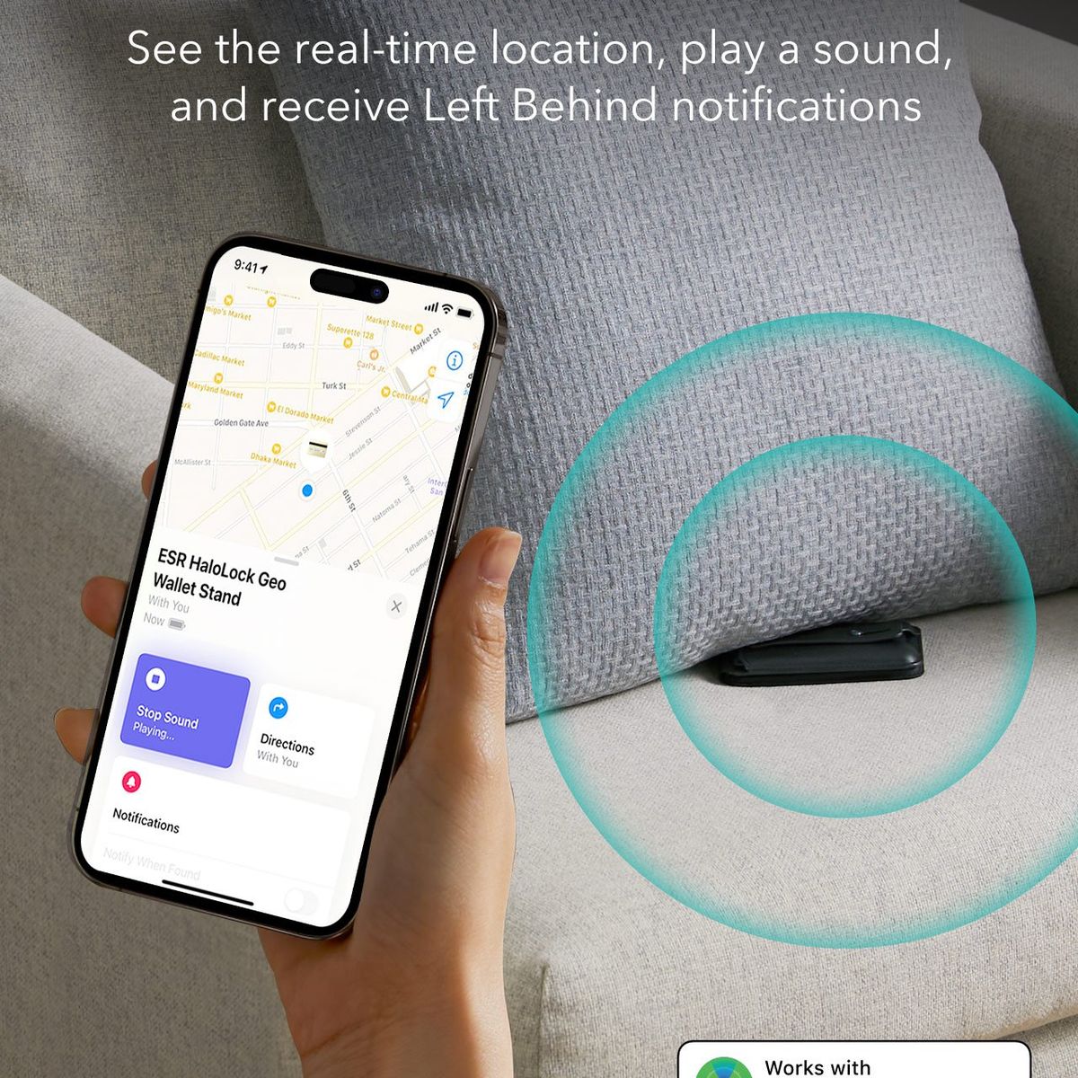 ESR - Tarjetero Magnético Para iPhone ESR Geo Wallet Stand Cafe