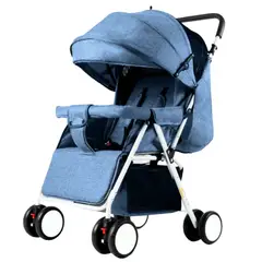ELEONOR - Coche Paseo Bebé Paraguas Plegable Reclinable Liviano - Azul