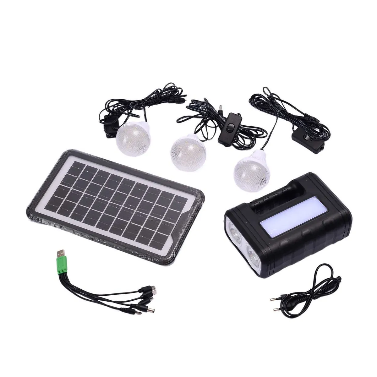 SOHOGAR - Kit solar de emergencia y camping 3 ampolletas led