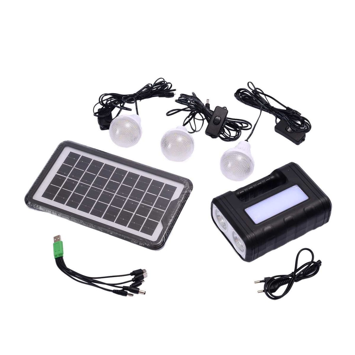 SOHOGAR - Kit solar de emergencia y camping 3 ampolletas led
