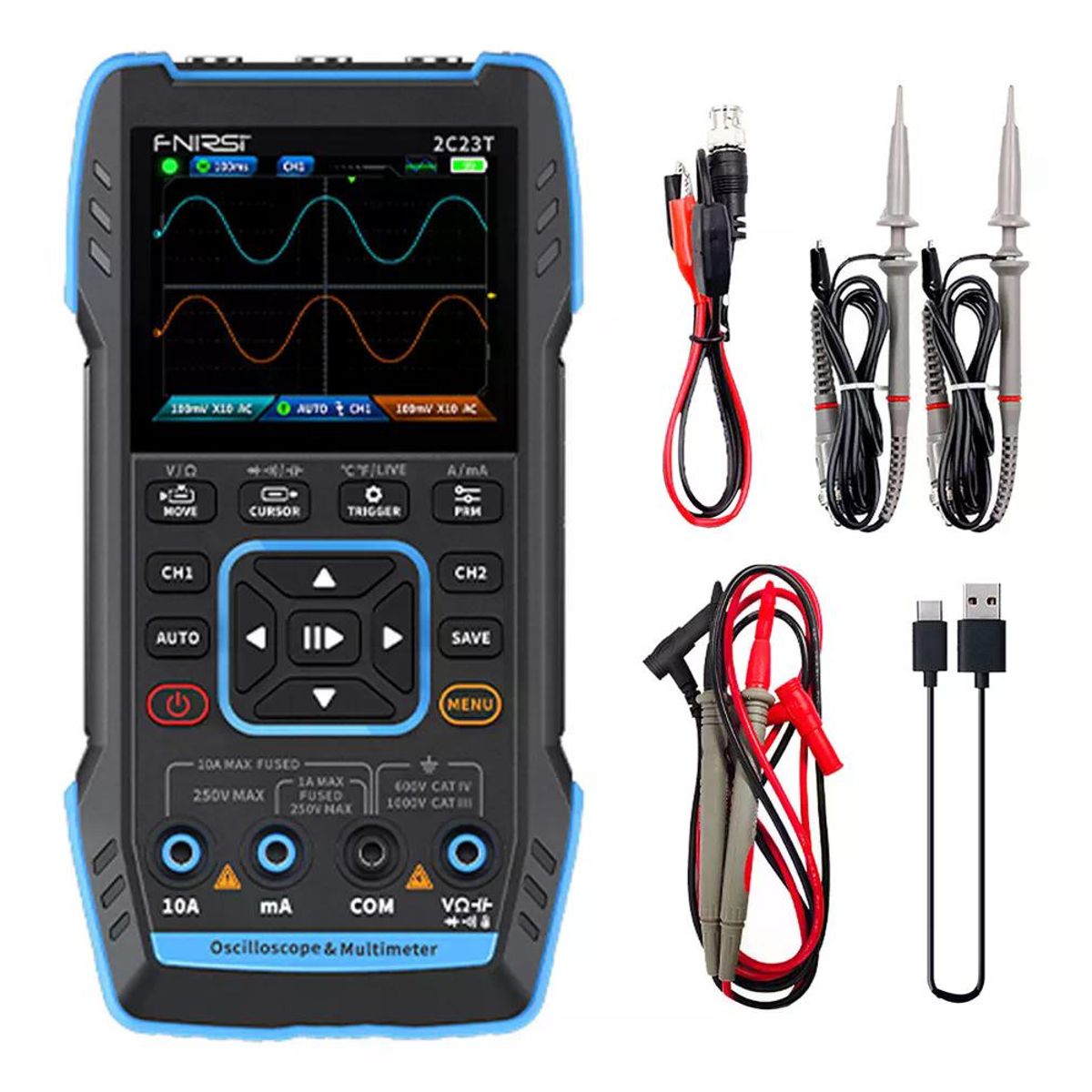 GENERICO - Osciloscopio Digital Tipo Multímetro Fnirsi 2c23t 2 Canales