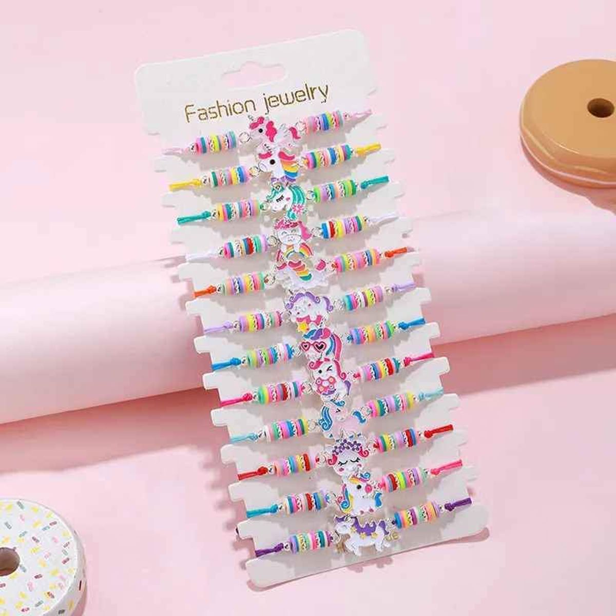 GENERICO - Set 12 pulseras Linda de cuerda de cordon ajustable para niños