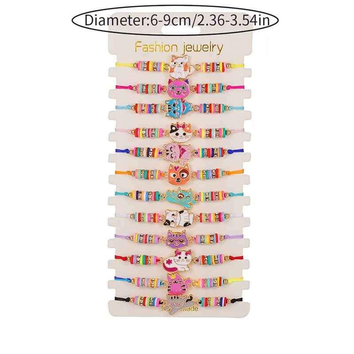 GENERICO - Set 12 pulseras Linda de cuerda de cordon ajustable para niños
