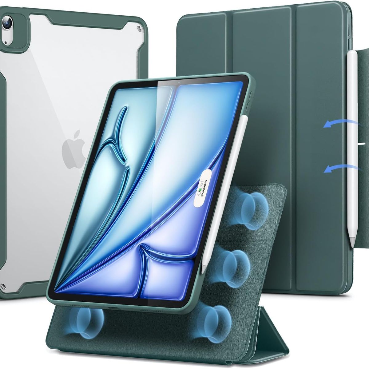 ESR - Carcasa Funda ESR Para iPad Air 11 Air 10.9 Rebound Hybrid 360 Verde