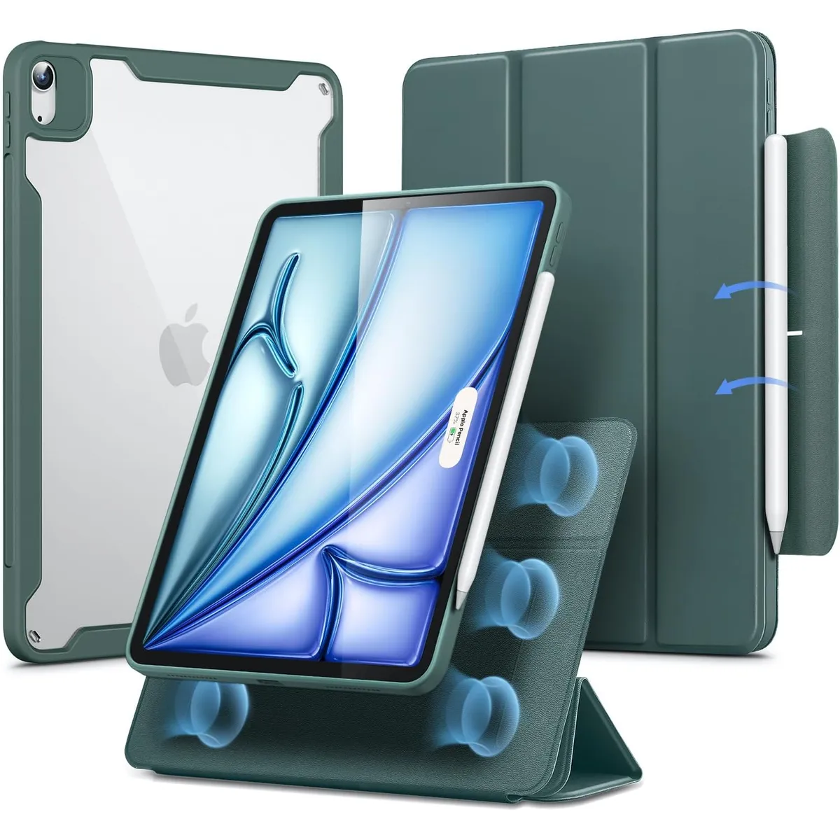 ESR - Carcasa Funda ESR Para iPad Air 11 Air 10.9 Rebound Hybrid 360 Verde