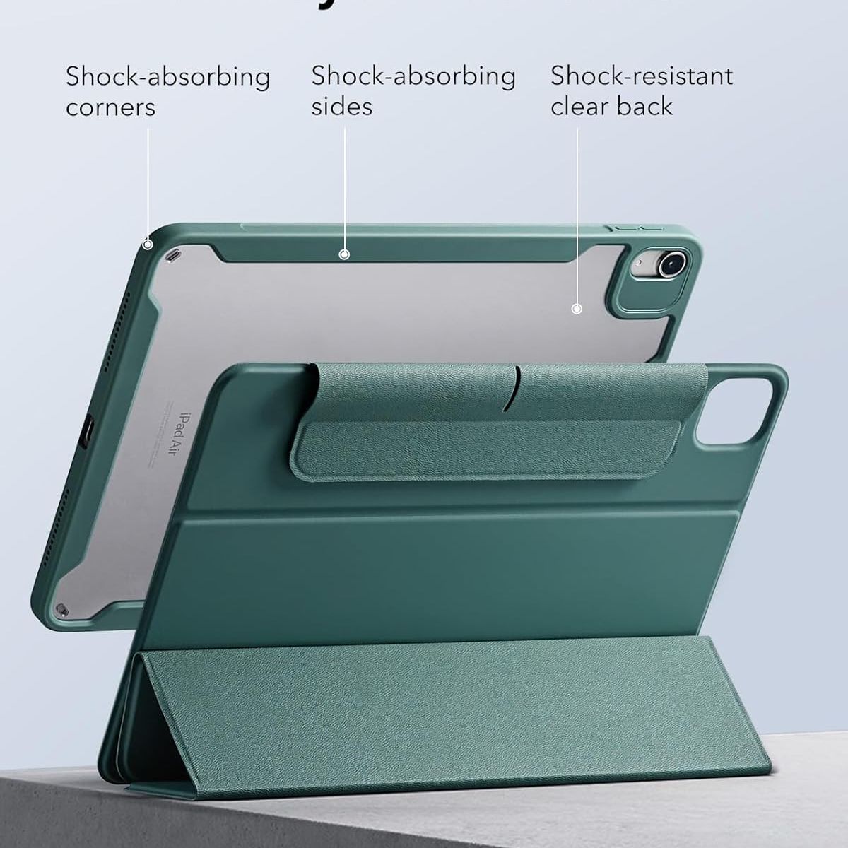 ESR - Carcasa Funda ESR Para iPad Air 11 Air 10.9 Rebound Hybrid 360 Verde