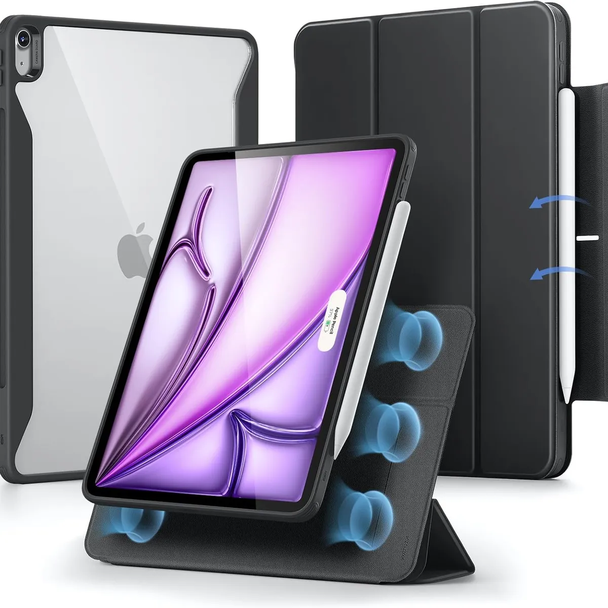 ESR - Carcasa Funda ESR Para iPad Air 13 2024 Rebound Hybrid 360 Negro