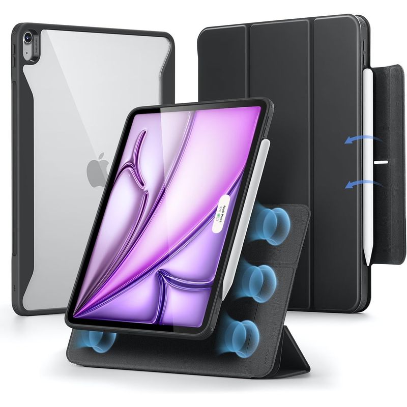ESR - Carcasa Funda ESR Para iPad Air 13 2024 Rebound Hybrid 360 Negro