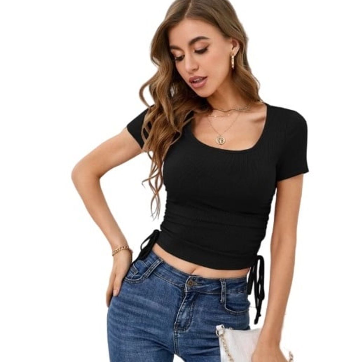 GARSIL - Crop Top Peto Para Mujer Ajustabel En Cintura Y Tela Acanalada