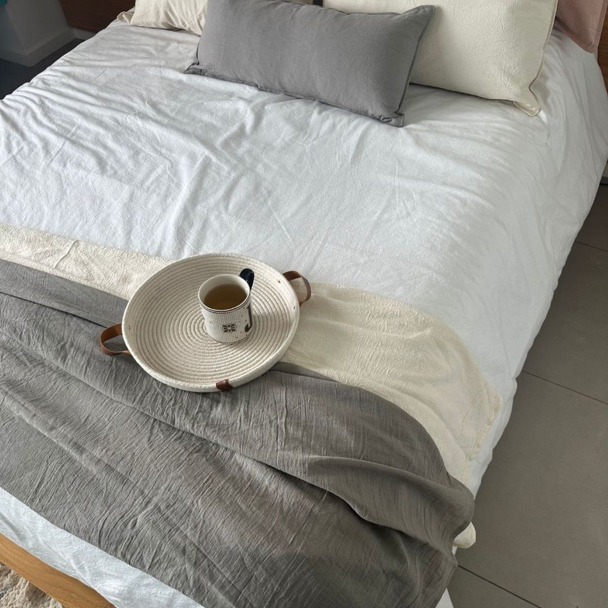 GENERICO - Funda De Plumón King+2fundas 70x50 Tusor 100% algodon Off White