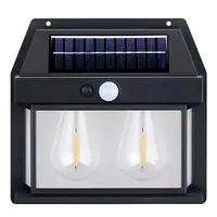 Aplique Lampara Solar Impermeable Con Sensor Vintage 2led