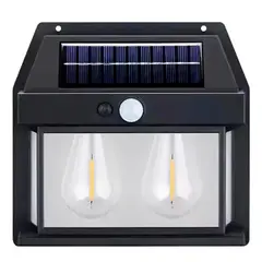 ESHOPANGIE - Aplique Lampara Solar Impermeable Con Sensor Vintage 2led