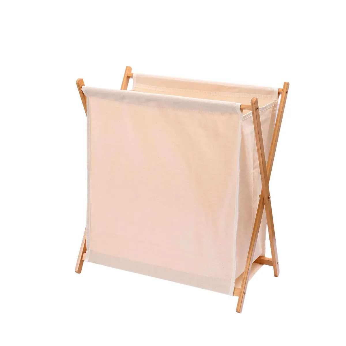 SOHOGAR - Cesto plegable para ropa de bambú beige